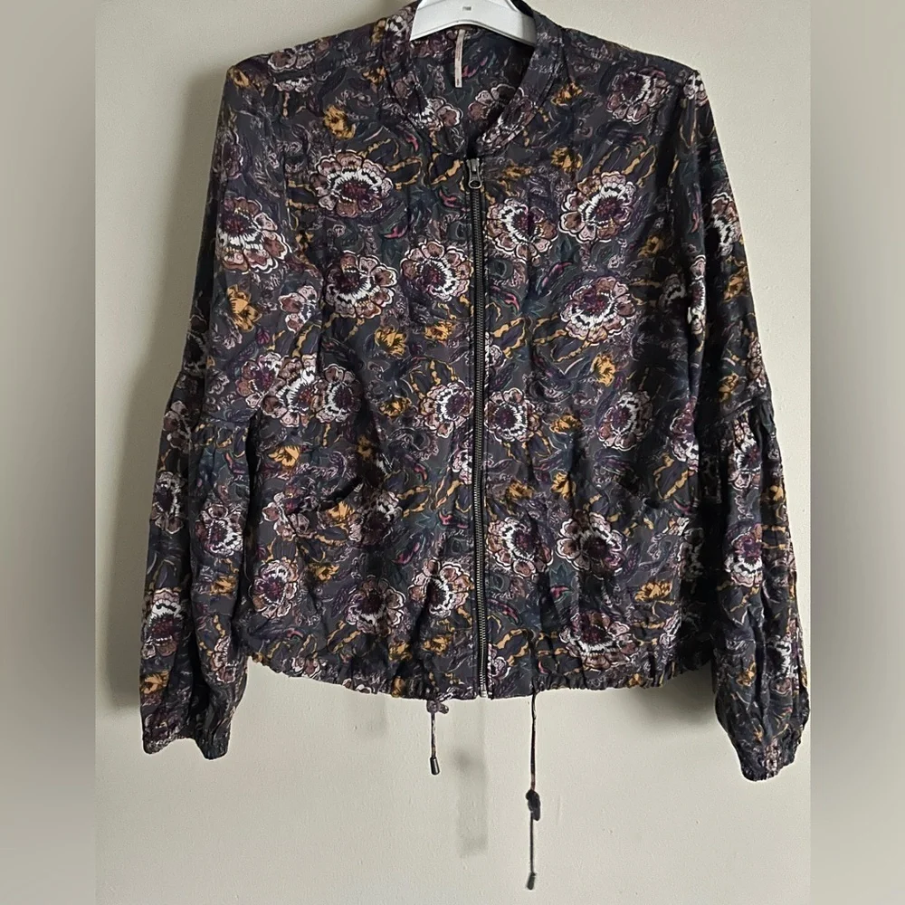 Free People Women’s Floral Bomber Jacket Size Small